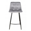 Стул барный SIGNAL MILA H-2 Velvet Bluvel 14 серый/черный мат